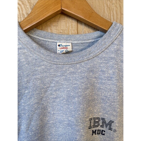 Vintage IBM MDC blue champion T-shirt Early 80s super vintage computer software - Picture 2 of 8